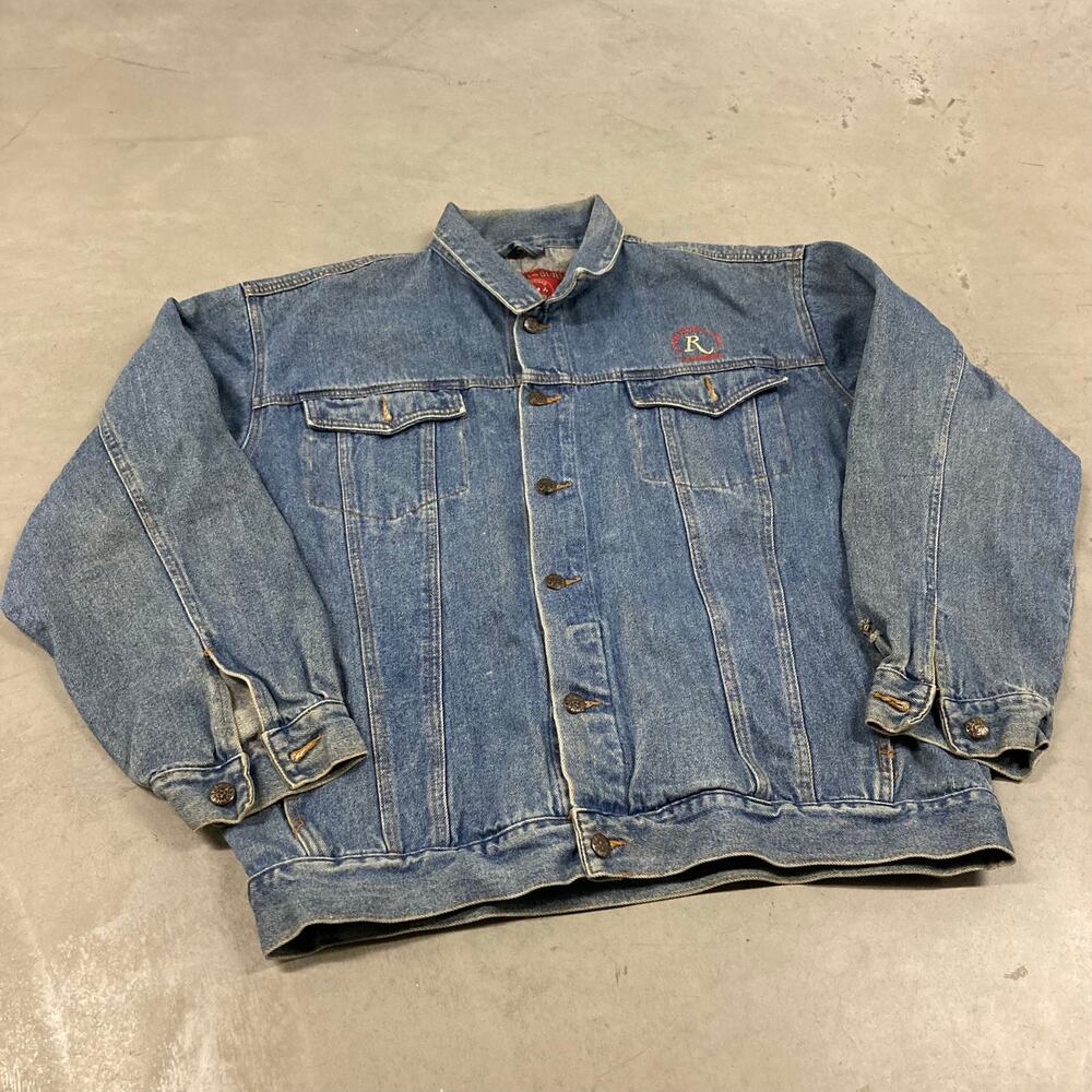 vintage 90s riviera hotel & casino denim trucker jacket